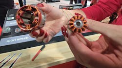 Milwaukee's new POWERSTATE brushless outer rotor motor (right) is 20% smaller and lighter than the previous version. Milwaukee's new POWERSTATE brushless outer rotor motor (right) is 20% smaller and lighter than the previous version.