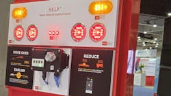 Grote launched two new safety products MCE: the H.E.L.P. DeliverSAFE that provides real-time notifications with a downed vehicle’s exact location, and the 4SEE Rear-Collision Warning System to flash lights at vehicles following to close to a trailer. Grote launched two new safety products MCE: the H.E.L.P. DeliverSAFE that provides real-time notifications with a downed vehicle’s exact location, and the 4SEE Rear-Collision Warning System to flash lights at vehicles following to close to a trailer.