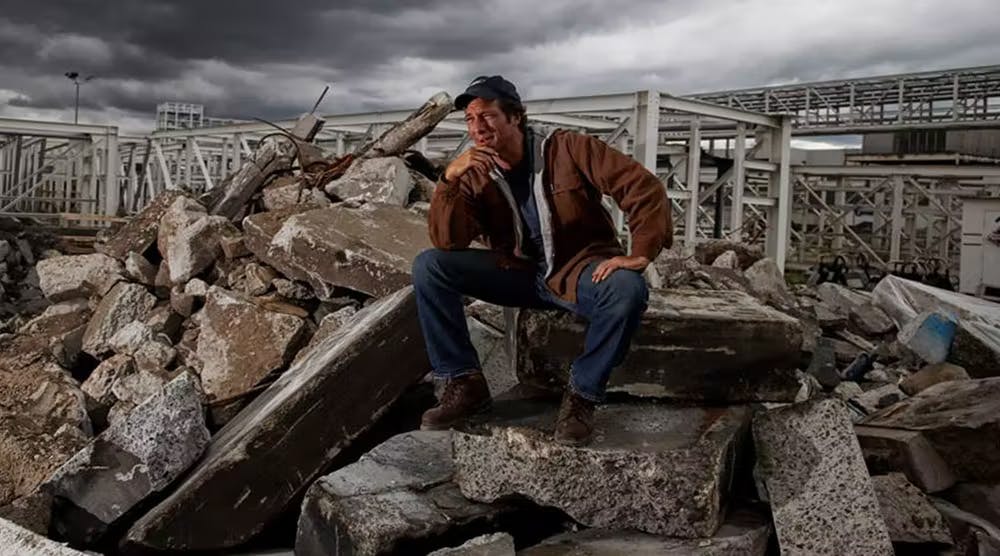 Mike Rowe on the rocks