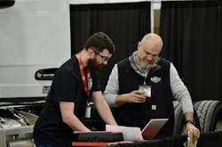 A technician works through a diagnostic challenge at the Rush Rodeo. A technician works through a diagnostic challenge at the Rush Rodeo.