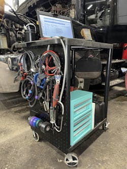 Missy Albin, technician at Taylor and Lloyd International, keeps her cart’s top surface mostly clear, using it for the tools she’s actively working on, like a laptop, multimeter, or notepad. Missy Albin, technician at Taylor and Lloyd International, keeps her cart’s top surface mostly clear, using it for the tools she’s actively working on, like a laptop, multimeter, or notepad.