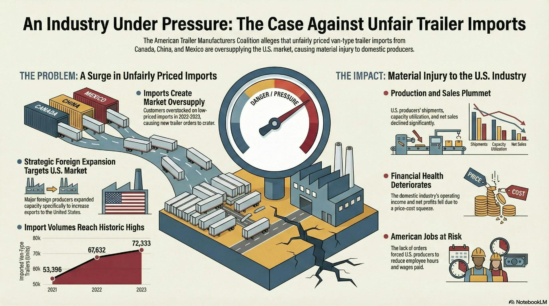 This infographic was generated by NotebookLM, an AI tool by Google, drawing from a petition filed by the American Trailer Manufacturers Coalition. TBB editors have reviewed the information, and deem the infographic an accurate representation of the filing.