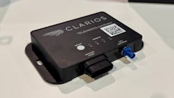 Clarios' telematics gateway transmits battery health data to the cloud. Clarios' telematics gateway transmits battery health data to the cloud.