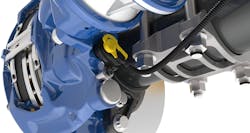 The BrakeSight sensor mounts into an existing space on the caliper to continuously monitor the caliper adjustment mechanism, which rotates as the pads and rotors wear. The BrakeSight sensor mounts into an existing space on the caliper to continuously monitor the caliper adjustment mechanism, which rotates as the pads and rotors wear.