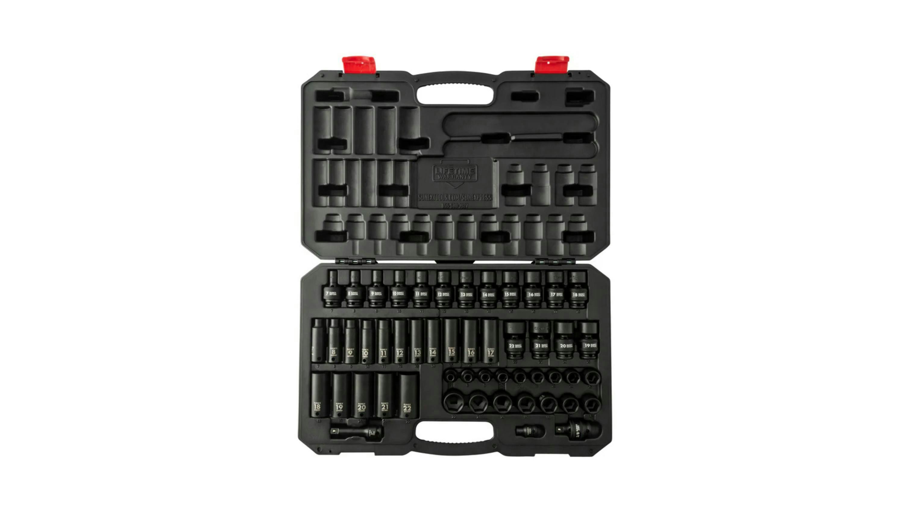 51-pc 3/8' Drive Metric 6 Point Standard & Deep Master Impact Socket Set, No. 3351