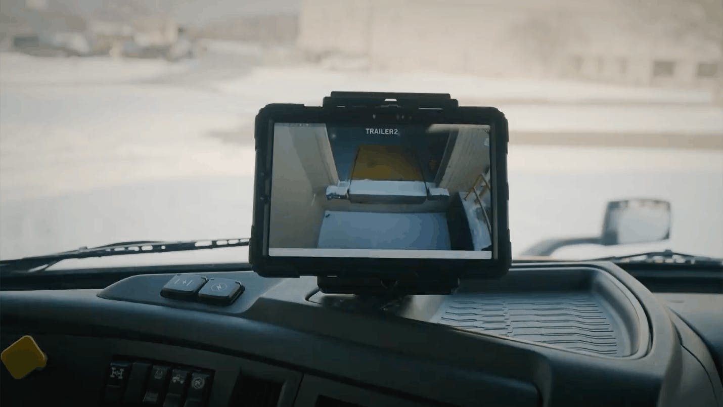 Phillips&rsquo; REAR-VU backup cam uses WiFi to send video to the cab from the trailer.