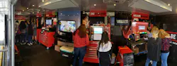 The interactive exhibits in Be Pro Be Proud's mobile learning centers give students a hands-on look at careers in transportation, welding, construction, and other skilled trades.