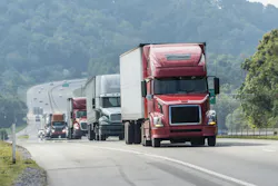 Line of semi trucks Line of semi trucks
