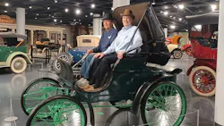 Tony Allison (L) and Jim Winton (R), the great-grandsons of the men involved in the historic first Winton transaction, sit in a Winton Phaeton. Tony Allison (L) and Jim Winton (R), the great-grandsons of the men involved in the historic first Winton transaction, sit in a Winton Phaeton.