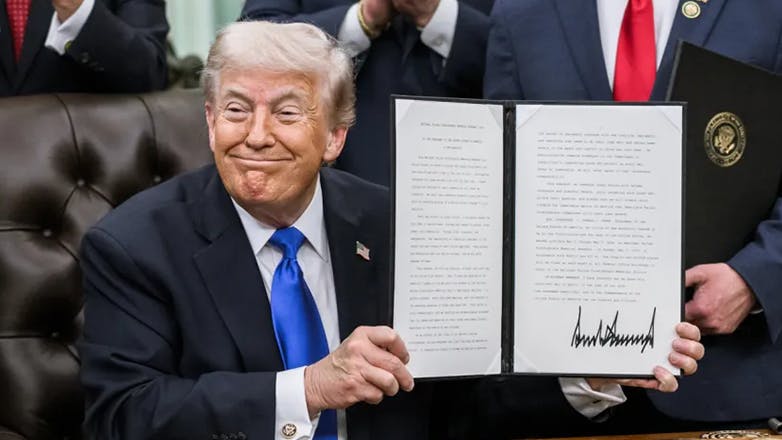 Trump smiling
