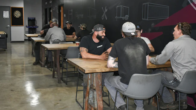 To ensure better employee retention and satisfaction, Transport Services, a Translead dealer and trailer repair shop near Cleveland, Ohio, has invested in dedicated areas for technicians and other workers to eat lunch, take a quick break, and attend all-hands meetings.