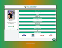 DFTN's Digital Technician Profile provides a snapshot of a tech's skills and experience throughout their career.
