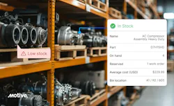 Motive Maintenance scans invoices and automatically fills in line items, allowing fleets to proactively stock parts and have them available at time of repair.