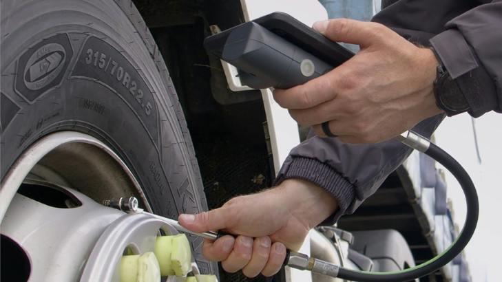 The Bluetooth-enabled Translogik TLGX Series tread depth tool measuring tread depth with a &PlusMinus;0.1-mm-accurate probe and tire pressure through a manual pressure hose. It connects to compatible software, such as the Haltec Shop Inspect app, to helps shops automate commercial tire inspections, access vehicle data, and standardize inspection procedures.